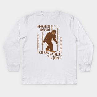 Bigfoot Official Research Team Sasquatch Kids Long Sleeve T-Shirt